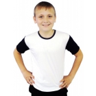 Детские футболки с белыми и цветными рукавами 100% полиэстер  