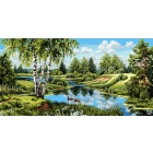 Гобеленовое панно Пейзаж с утками 130х70, 100х50, 70х35  