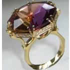 Изготовление золотого кольца "Искушение красотой" с аметрином и бриллиантами