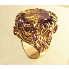 Изготовление золотого кольца "Слеза дракона" с аметрином и аметистами