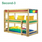 Трехъярусная кровать "Second 3” для взрослых, детей и подростков, из массива сосны