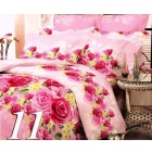 Розовые розы - постельное из люкс сатина (евро)