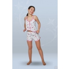 Пижама ночная женская с шортами на тонких бретелях, разрезная мод.0201
