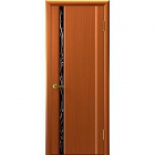Межкомнатная дверь "Современные двери", модель Флора-1, темный анегри, черный триплекс 8 мм, пескоструй со стразами.      