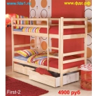 Двухъярусная кровать “First 2” для взрослых, детей и подростков, из массива сосны