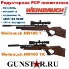 Редукторная PCP пневматика Weihrauch HW100 T, Weihrauch HW100 TK, спортивная пневматика Weihrauch 