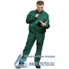 Костюм рабочий «Дока-2» (куртка + полукомбинезон), зеленый с лимонной отделкой