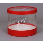 Красная круглая прозрачная коробка 250*200