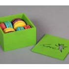 Зеленая коробка из фанеры для слабостей 110*110*70